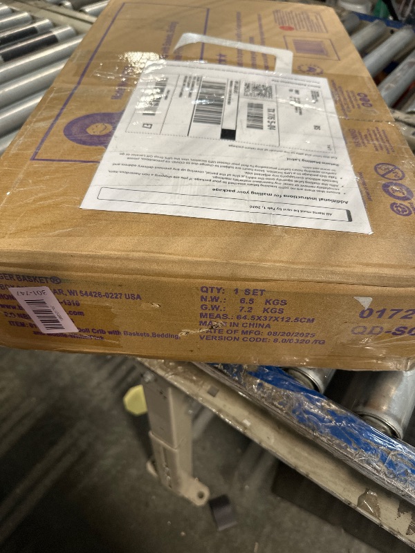 Photo 1 of ***The missing piece is unknown.***Badger Basket Doll Crib with Bedding, Storage Baskets, Mobile & Personalization Kit - Ideal Nursery Set for Dolls Up to 22 Inches, Best for Doll Accessories & Playtime - White/Pink