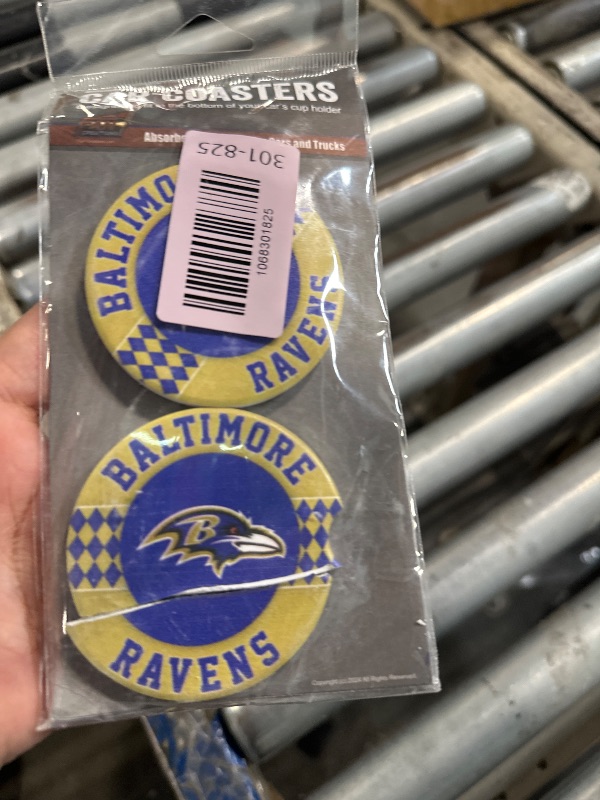Photo 1 of **ONLY ONE IS FUNCTIONAL**
Fan Creations Baltimore Ravens Set of 2 Car Coasters Removable Absorbent Ceramic Stone Coasters - Ideal Gift for Everyday and Die Hard Football Fans - Show Your NFL Team Spirit