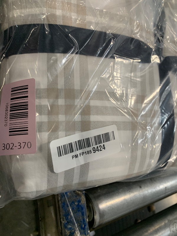 View 1 of ****It is unknown if any parts are missing****Eddie Bauer - King Sheet Set, Cotton Percale Bedding Set, Super Soft and Bedding Set, Oeko-Tex Certified (Basic Plaid Beige, King)