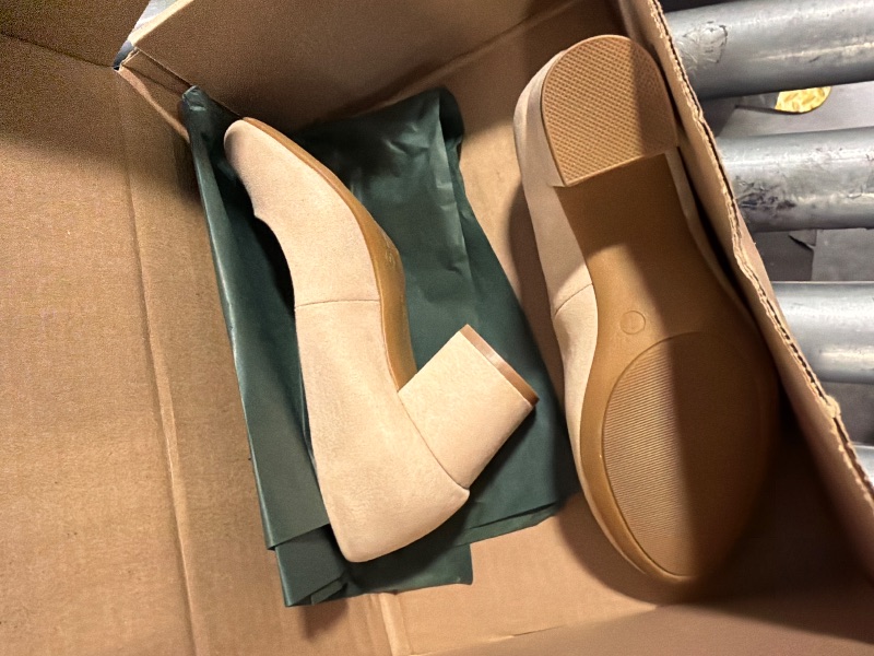 Photo 1 of ***USED**** mysoft Women's Pumps Low Chunky Block Heel Round Toe Comfortable Dress Shoes Nude Suede