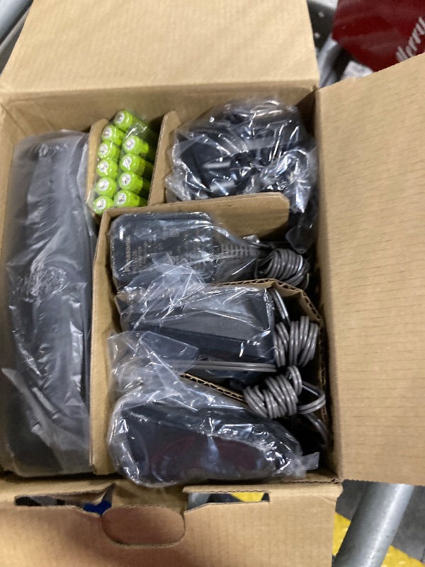 Photo 1 of  ** NEW         **** Panasonic Cordless Phone with Advanced Call Block, Link2Cell Bluetooth, One-Ring Scam Alert, and 2-Way Recording, Cordless Phone with Answering Machine, 5 Handsets - KX-TGF975B (Black/Silver Trim)