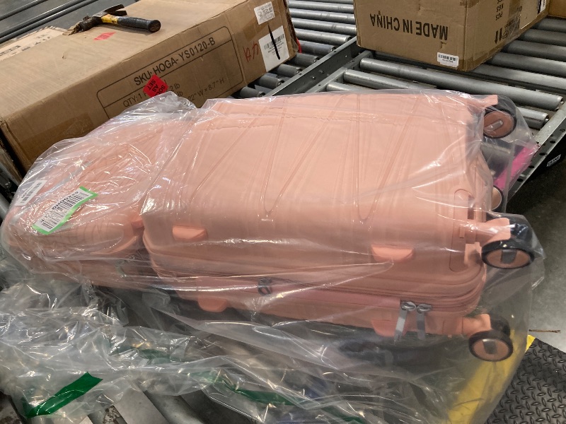 Photo 1 of ** SIMILAR*** AnyZip Carry On Luggage 2PCS Luggage Set PC ABS Hardshell Lightweight Suitcase TSA Lock with 4 Spinner Wheels?14/20, Pink?