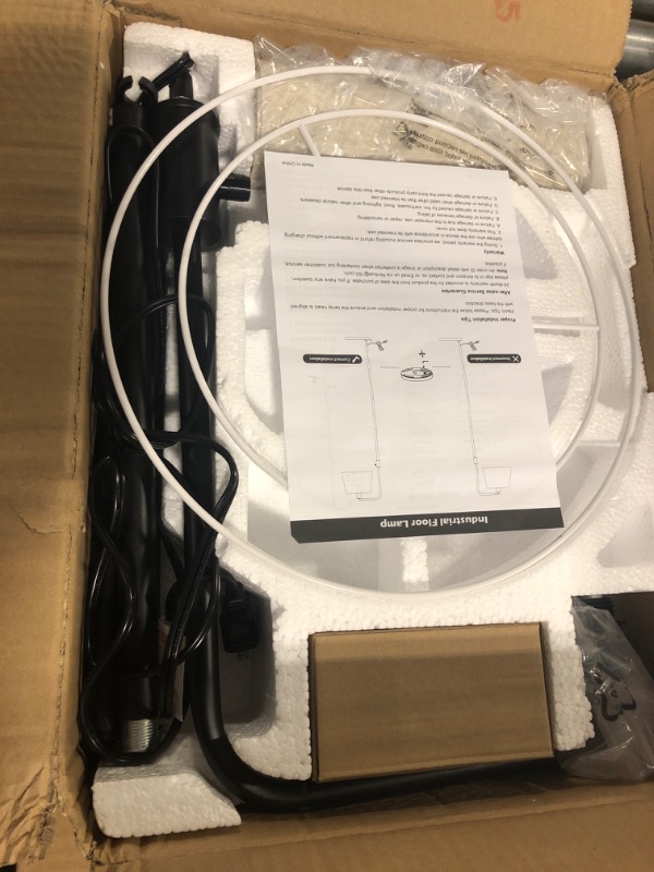 Photo 1 of ?Upgraded? Dimmable Floor Lamp, 1000 Lumens LED Edison Bulb Included, Arc Floor Lamps for Living Room Modern Standing Lamp with Linen Shade, Tall Lamp for Bedroom Office Dining Room- Black