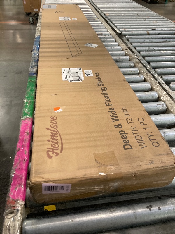 Photo 1 of **damaged see pictures**Heimlove 12 Inch Deep Floating Shelves, 72 x 12 inches Long Wall Shelf, Large Extra Display Shelf & Storage Shelf, Rustic Wood Wall Shelves for Fireplace Mantel, Oak - 1Pack