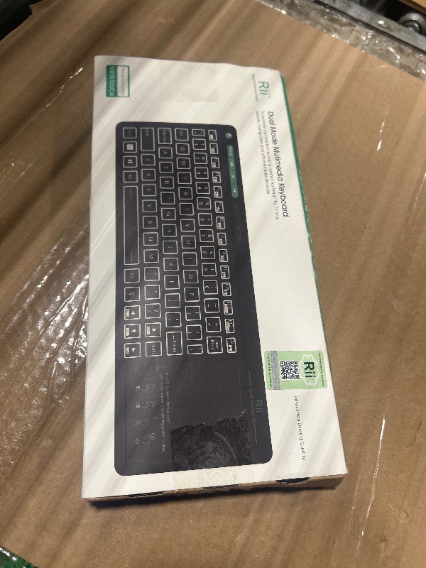 Photo 1 of (Dual Mode) Rii RT518S Wireless and Bluetooth 2-LED Color Backlit Multimedia Keyboard with Multi-Touch Big Size Trackpad,Rechargable Keyboard for Android TV Box,PC,Tablets,Smart TV, HTPC, IPTV,Windows