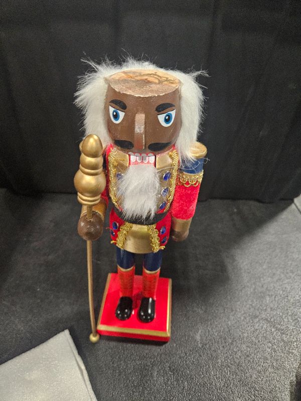 Photo 1 of **INCOMPLETE** Clever Creations African American Red King 14 Inch Traditional Wooden Nutcracker, Festive Christmas Décor for Shelves and Tables