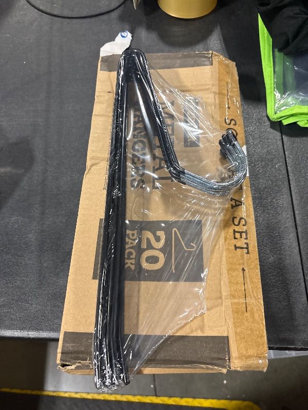 Photo 1 of **MISSING PARTS**
Zober Pants Hangers Non Slip - 20 Pack Open Ended Pants and Jean Hangers for Closet - Space Saving Clothes Hanger - Strong, Durable, Metal Pant Hangers (Black)