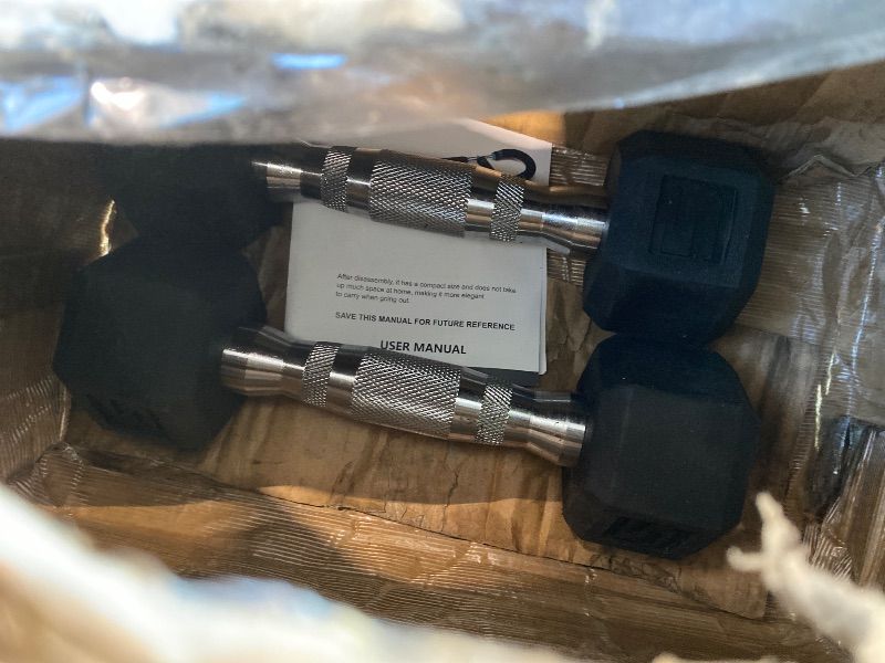 Photo 1 of ***MISSING PIECES*** ***READ CLERK NOTES*** Cap Barbell 150 LB Rubber Coated Hex Dumbbell Hand Weight Set with Vertical Storage Rack - Chrome Handle | Black Rack