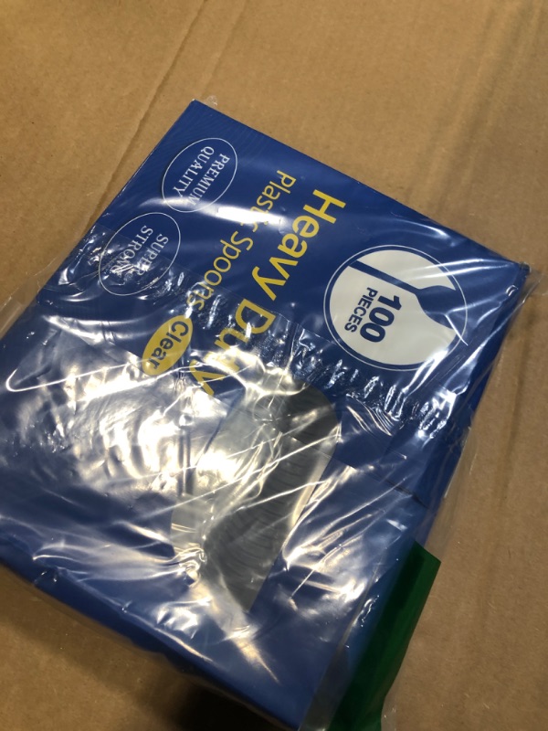 Photo 1 of [100 Count] Clear Plastic Spoons Heavy Duty, Premium Disposable Spoons, Durable Plastic Cutlery for for Parties, Picnics, Big Event, Daily Use - Heat Resistant & BPA Free - Clear