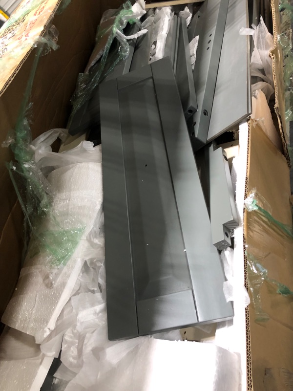 Photo 1 of **3 Xl boxes**Merax Full Size Wooden Daybed with Three Drawers, and All-in-One Storage Cabinet, Desk and Shelves, Gray