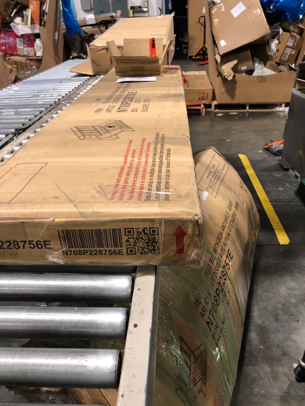 Photo 1 of **3 Xl boxes**Merax Full Size Wooden Daybed with Three Drawers, and All-in-One Storage Cabinet, Desk and Shelves, Gray