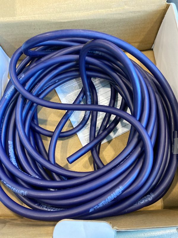 Photo 1 of *USED*
THERABAND Resistance Tubes, Professional Latex Elastic Tubing For Full Body, Core Exercise, Physical Therapy, Lower Pilates, At-Home Workout, & Rehab, 25 Foot, Blue, Extra Heavy, Intermediate Level 2