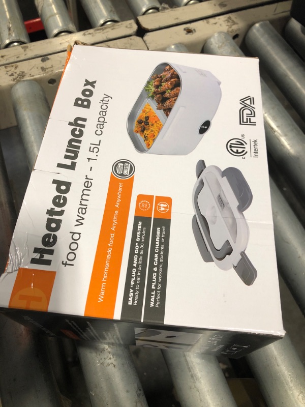 Photo 1 of [ 2025 Upgrade]Electric Lunch Box 1.5L Food Heater, Portable 60W Food Warmer for Car and Home, with Detachable 304 Stainless Steel Container Fork and Spoon
