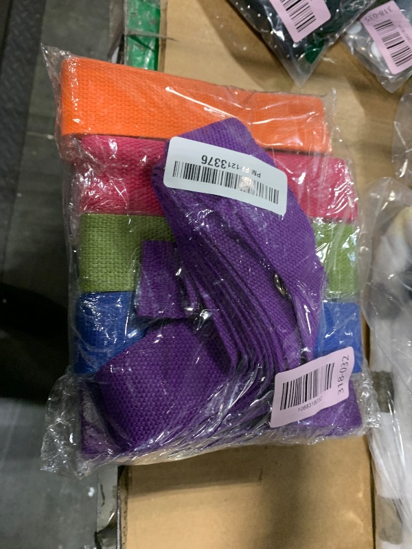 Photo 1 of 10 Pcs Yoga Strap 8ft Yoga Stretching Exercise Band Stretching Belt with Adjustable Metal D Ring Buckle Loop for Pilates, Dance, Physical Therapy, Gym Workout