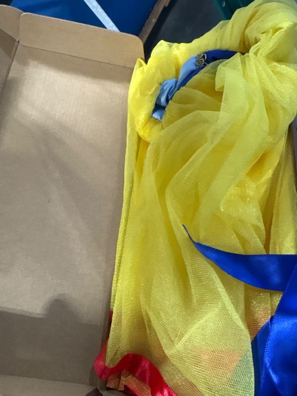 Photo 1 of **MISSING ACCESSORIES***
ReliBeauty Girls Elastic Waist Backless Princess Dress Costume with Accessories, Yellow,100