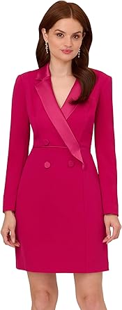 Photo 1 of ***STOCK PHOTO IS A DIFFRENT COLOR*** Adrianna Papell Double-Breasted Crepe Tuxedo Sheath Dress Rich Magenta 6