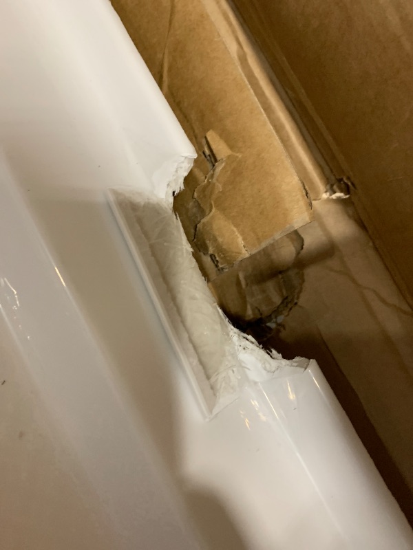 Photo 1 of **SMALL DAMAGE** SEE PHOTOS**DreamLine SlimLine 32 in. D x 48 in. W x 2 3/4 in. H Center Drain Single Threshold Shower Base in White, DLT-1132480
