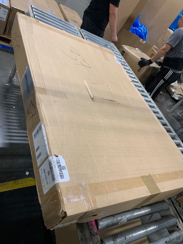 Photo 1 of **SMALL DAMAGE** SEE PHOTOS**DreamLine SlimLine 32 in. D x 48 in. W x 2 3/4 in. H Center Drain Single Threshold Shower Base in White, DLT-1132480