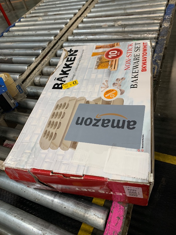 Photo 1 of **missing parts**White Marble 10-Piece Bakeware Sets, Nonstick Carbon Steel Baking Sheet & Pans, Stackable Space-Saving Bakeware, Dishwasher Safe, Stain-resistant, PFOAPFOSPTFE Free, Oven Safe Up To 450°F (230°C)