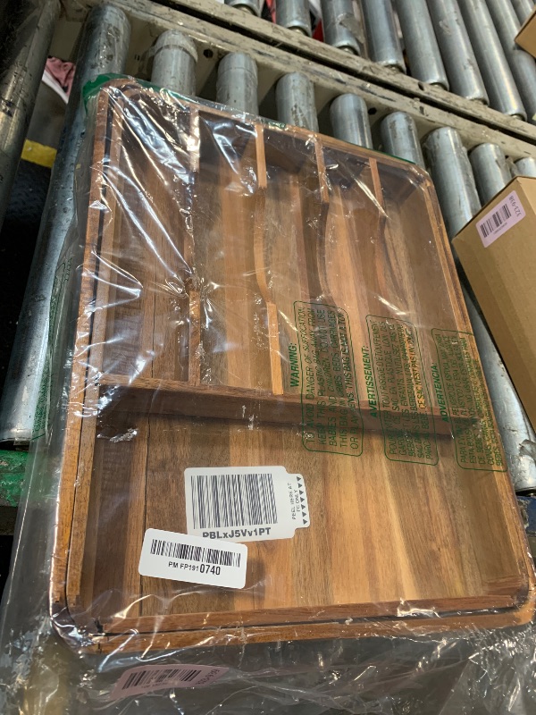 Photo 1 of **small damage** SMIRLY Silverware Drawer Organizer – Bamboo Kitchen Drawer Organizer, Adjustable Utensil Holder and Cutlery Tray, Drawer Dividers for Flatware and Kitchen Utensils