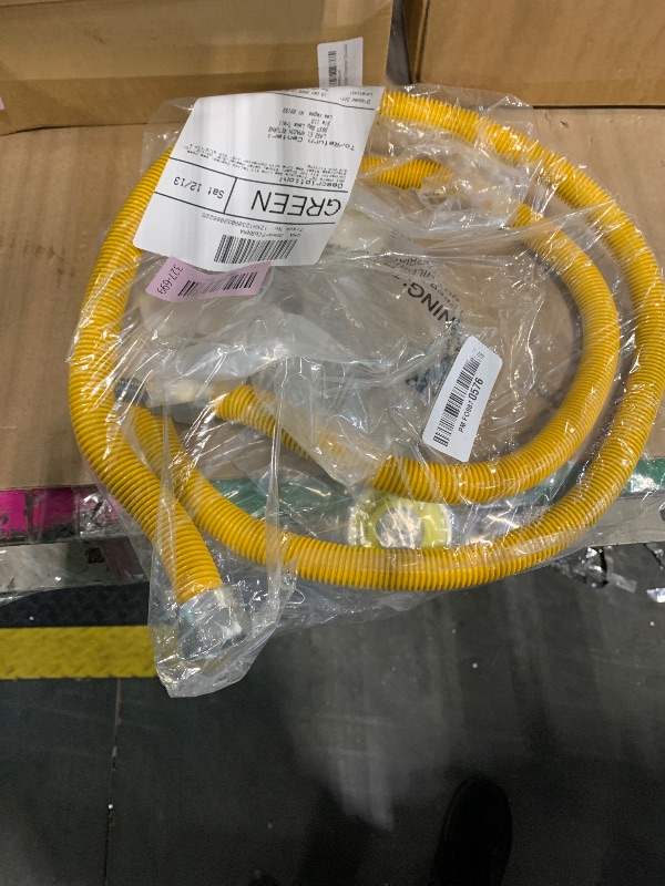 Photo 1 of **MISSING PARTS - Missing accessories**
AMI PARTS 72" Flexible Gas Line Kit Yellow Coated, Gas Hose Connector Kit for Dryer, Stove, Water Heater,5/8" OD(1/2" ID) Stainless Steel Gas Line with Connector 1/2" MIP &1/2"FIP & 3/4"MIP Fitting