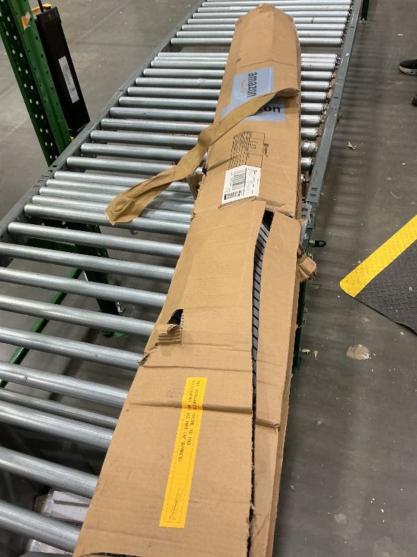 Photo 1 of **MINOR DAMAGE - USED**AMMSUN 7ft Patio Umbrella with Fringe Outdoor Tassel Umbrella UPF50+ Premium Steel Pole and Ribs Push Button Tilt, Navy Blue Stripes