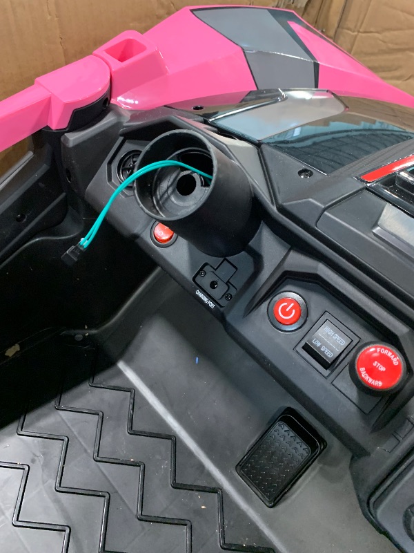 Photo 1 of **MISSING WHEELS / STEERING WHEEL** 2 Seaters 24V Ride on UTV with Remote Control,10AH Battery, 400W Powerful Motors with 17" EVA Wheels, 20.5“ Seat Width Electric Ride Toy with Metal Suspension,LED Lights,Music,Horn (Rose)