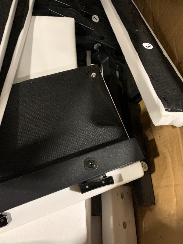 Photo 1 of **LOOSE HARDWARE INSIDE** **INSTRUCTIONS NOT FOUND** DWVO King Size Bed Frame with Adjustable Headboard, 4 Storage Drawers and RGB LED Lights, Velvet Upholstered Platform Bed with USB Ports, No Box Spring Needed, Fast Assembly, Noise-Free, White