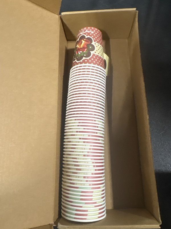 Photo 1 of **MISSING PARTS**
YLOLUL 100 Pcs Christmas Paper Cups with Handles 9oz Disposable Coffee Cups Christmas Party Hot Chocolate Red White Santa Mugs Bulk for Winter Xmas Holiday Table Decor Party Supplies (100, Classic)