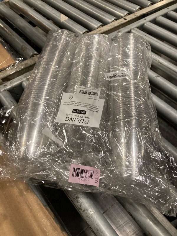 Photo 1 of [100 Sets-16 oz.] Plastic Cups With Dome Straw Slot Lids PET Crystal Clear Disposable Togo Cup BPA Free For Party Ice Cold Drinks Coffee Tea Parfait Dessert Smoothie Bubble Boba Fruit Milkshake Slush