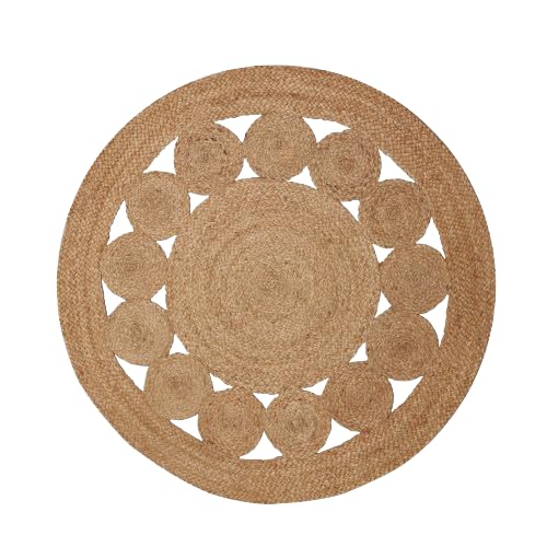 Photo 1 of ** SIMILAR*Tepo Round Jute Rug 3 ft, Braided Area Rug for Kitchen, Living Room and Bedroom, 100% Natural Rustic Hand Woven