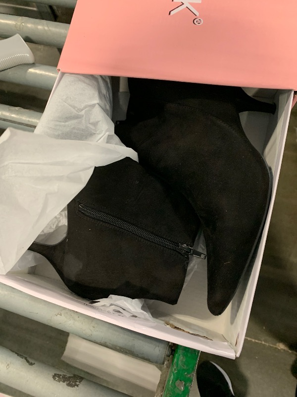 Photo 1 of *DIRTY** Allegra K Women's Pointed Toe Zip Stiletto Kitten Heel Ankle Booties 9 Black