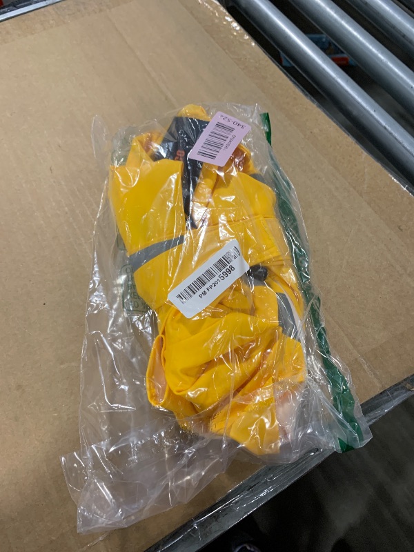 Photo 1 of ***USED*** NACOCO Large Dog Raincoat Adjustable Pet Water Proof Clothes Lightweight Rain Jacket Poncho Hoodies with Strip Reflective (L, Yellow)
