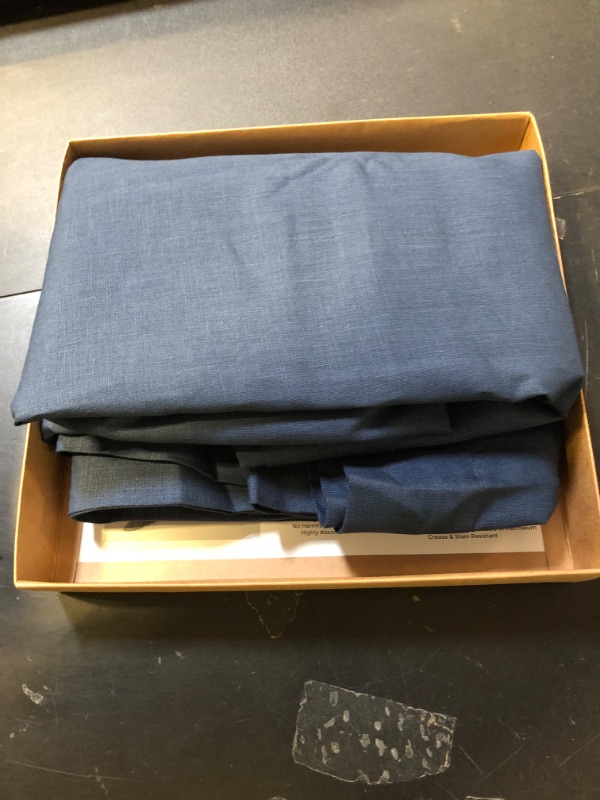 Photo 1 of D'Moksha Homes Linen Tablecloth 60 x 108 Inch - 100% Pure Linen Navy Blue Tablecloth for Rectangle Tables - Machine Washable Table Cloth for Easter