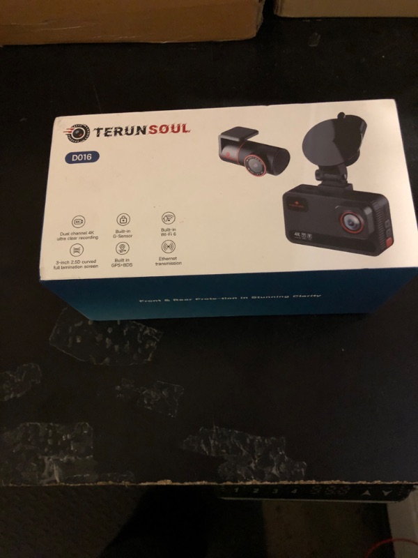 Photo 1 of TERUNSOUl 4K+4K Dash Cam Front and Rear, Free 128GB Card Included, 5.8GHz WiFi Dash Camera for Cars, Built-in GPS, G-Sensor, 170°Wide Angle, 3" IPS Screen, 24H Parking Mode, Support 512GB Max