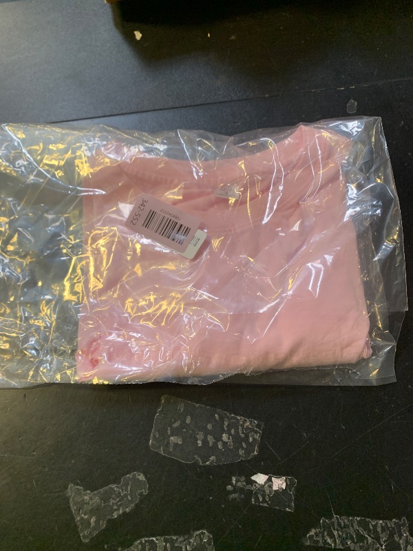 Photo 1 of 100% Cotton Light Pink Basic T Shirts for Women, Crew Neck Short Sleeve Shirts, Loose Fit Plain Workout Tshirts, Tops, Undershirts