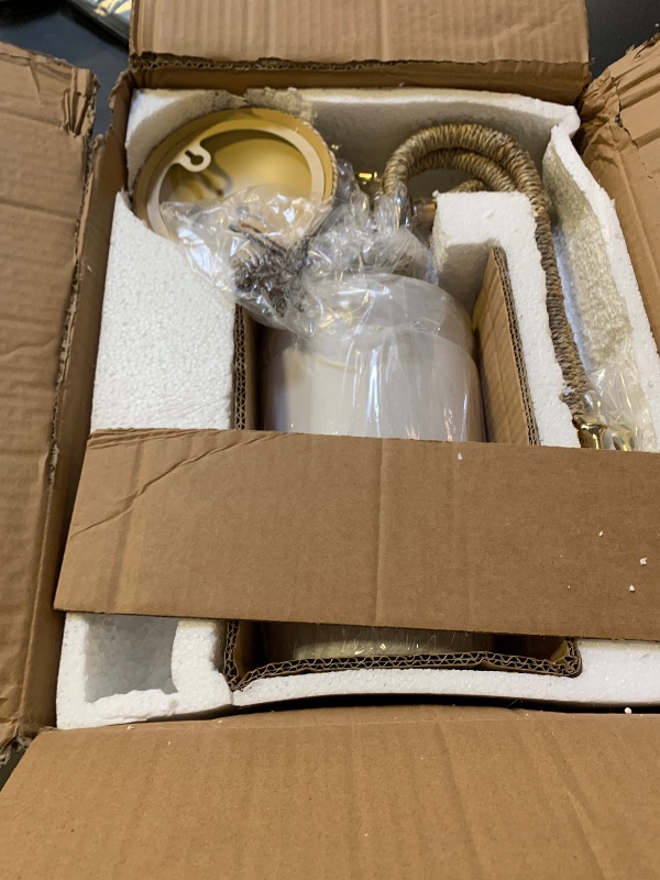 Photo 1 of MhyTogn Natural Rattan Wall Sconce Set of 2, with Boho Woven Wicker and Creamy-White Fabric Shade for Vanity Stairway Fireplace Living Room Bedside Passway Hallway