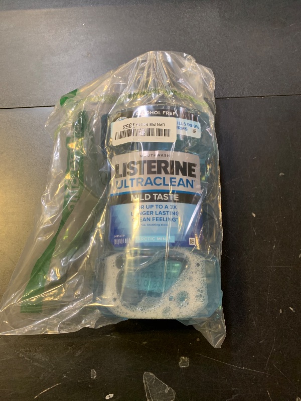 Photo 1 of **OPENED** Listerine Ultraclean Alcohol-Free Tartar Control Mouthwash, Oral Rinse Fights Stain Build Up to Help Keep Naturally White Teeth, Less Intense Arctic Mint Flavor, 1L