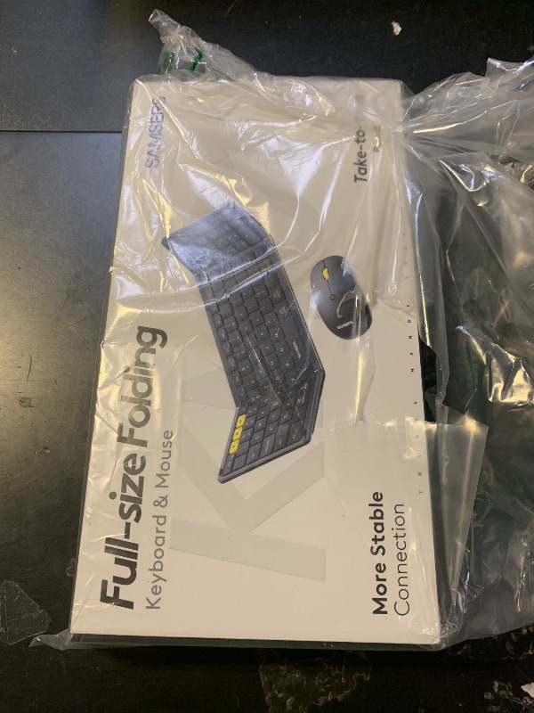 Photo 1 of Foldable Keyboard and Mouse, Samsers Folding Bluetooth Keyboard Combo, 2.4G + BT5.0 x 2, Full-Size Portable Travel Keyboard & USB-C Rechargeable Wireless Mouse for iOS Android Windows Mac OS