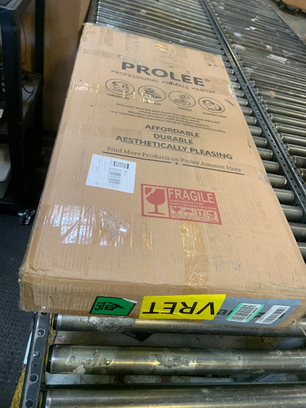 Photo 1 of PROLEE Hamster Cage with Storage Cabinet,Large Hamster Encloure Chew Proof Wood,Clear View Hamster Habitat for Guinea Pig, Ferret, Rat, Hedgehog, 40" L x 20" W x 47" H (Oak)