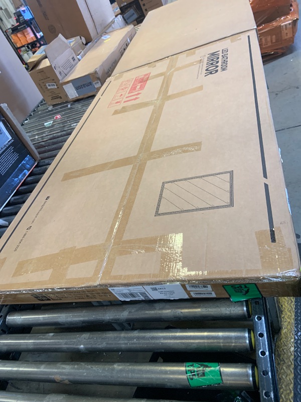 Photo 1 of TokeShimi 60x36 Inch LED Bathroom Vanity Mirror with Front Lights and Backlit Gold Aluminum Rectangle Frame Beveled Edge Tricolors Stepless Dimmable Anti-Fog Memory Function for Modern Decor