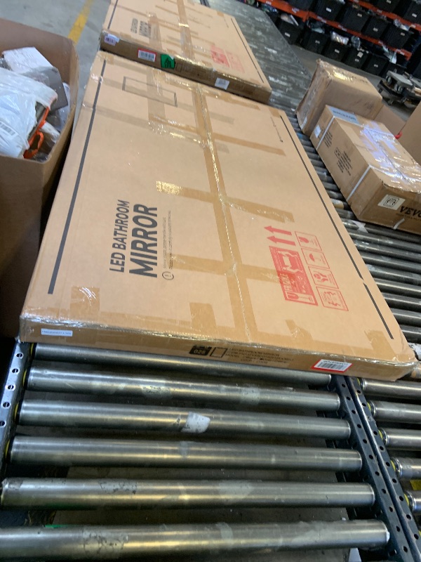 Photo 1 of TokeShimi 60x36 Inch LED Bathroom Vanity Mirror with Front Lights and Backlit Gold Aluminum Rectangle Frame Beveled Edge Tricolors Stepless Dimmable Anti-Fog Memory Function for Modern Decor