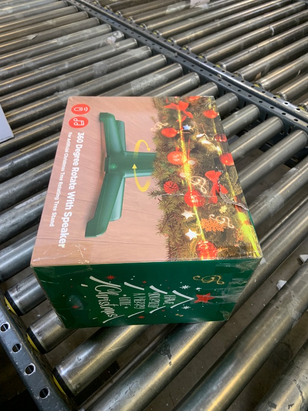 Photo 1 of DG-Direct Musical 360° Rotating Christmas Tree Stand with Remote, Anti-Tilt Silent Spin Base, 3 Light Output Ports (800W), Fits 9ft 120lb Artificial Trees, Compatible with 1.25–2in Poles