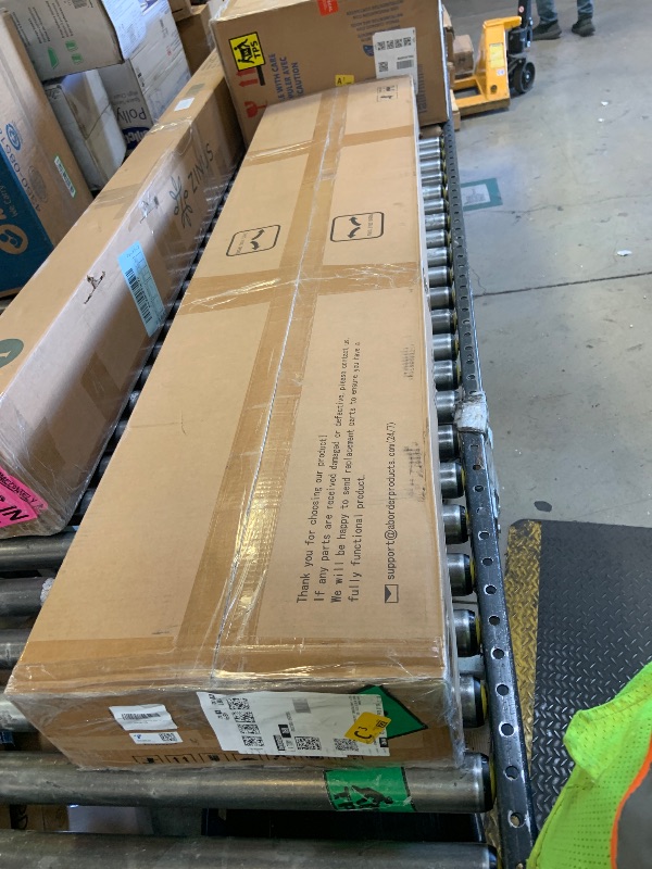 Photo 1 of Veken 63x27.6 Inch Large Electric Standing Desk, Heights Adjustable,Sit to Stand Up, Work Home Office Computer Table for Walking Pad, Gifts for Dad, Wooden Desktop Desks, White