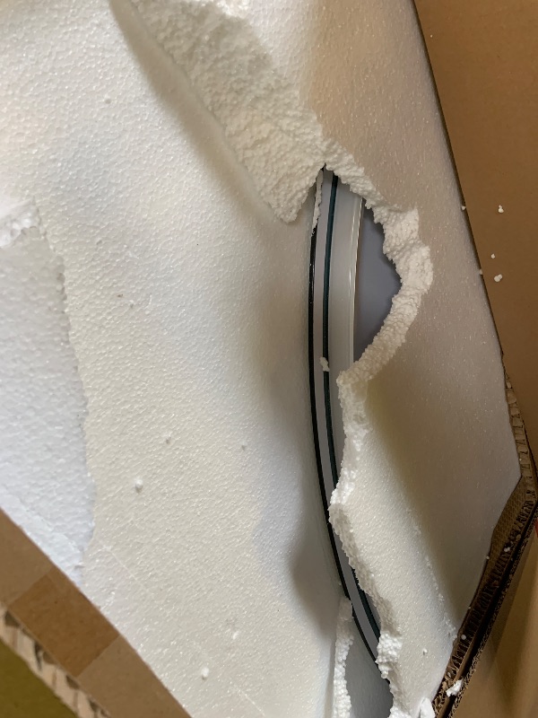 Photo 1 of Niccy 48" LED Bathroom Mirror with Lights, Half Moon Led Mirrors, Irregular Backlit Mirrors for Entryway, Anti-Fog, Dimmable, Makeup Mirror, Explosion Proof, Round Lighted Vanity Mirrors, White Light