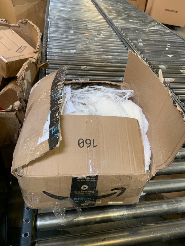 Photo 1 of Bearhug Electric Blanket King Size 100" x 90", Dual Controller Heated Blanket, White Flower Patterns Faux Fur & Warm Sherpa, 10-Heat Levels & 1-12H Auto Off,ETL, Machine Washable