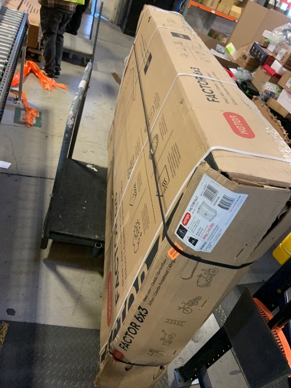 Photo 1 of Keter Factor 6x3 Outdoor Storage Shed Kit-Perfect to Store Patio Furniture, Garden Tools Bike Accessories, Beach Chairs and Push Lawn Mower, Taupe & Brown