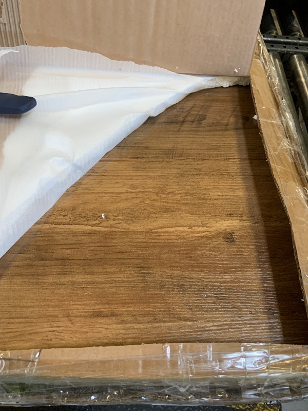 Photo 1 of AMICLIBER Farmhouse Dining Table for 6-8 People, 70.8 Inch Rectangular Wood Dining Table, Rustic Kitchen Table with Extra Heavy Duty Metal Legs for Dining Room - Rustic Oak/White