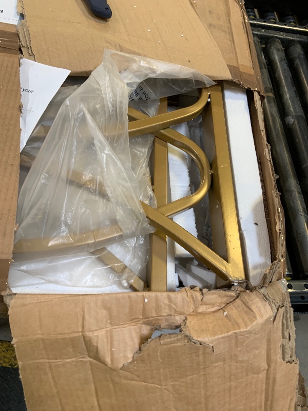 Photo 1 of Tribesigns Modern Dining Table, 63" Large Kitchen Table for 4-6 People, Unique Rectangular Dinner Table Kitchen & Dining Room Furniture with Faux Marble Tabletop and Geometric Legs