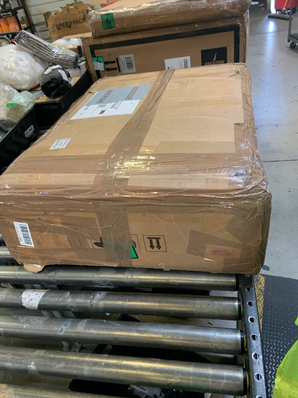 Photo 1 of Tribesigns Modern Dining Table, 63" Large Kitchen Table for 4-6 People, Unique Rectangular Dinner Table Kitchen & Dining Room Furniture with Faux Marble Tabletop and Geometric Legs